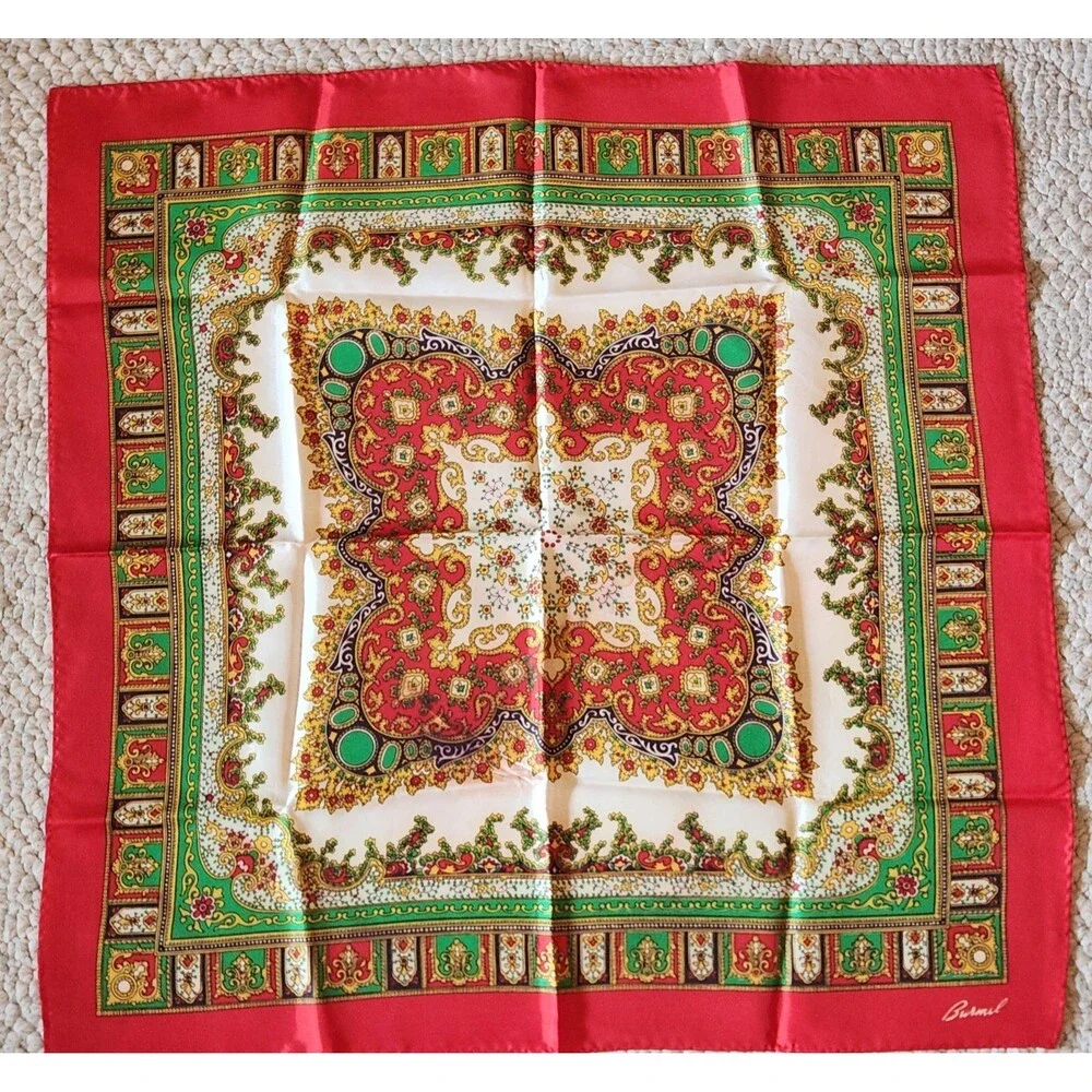 Womens Scarf Lot of 4 Burmel Talbots Unbranded Vintage Floral Tapestry Paisley